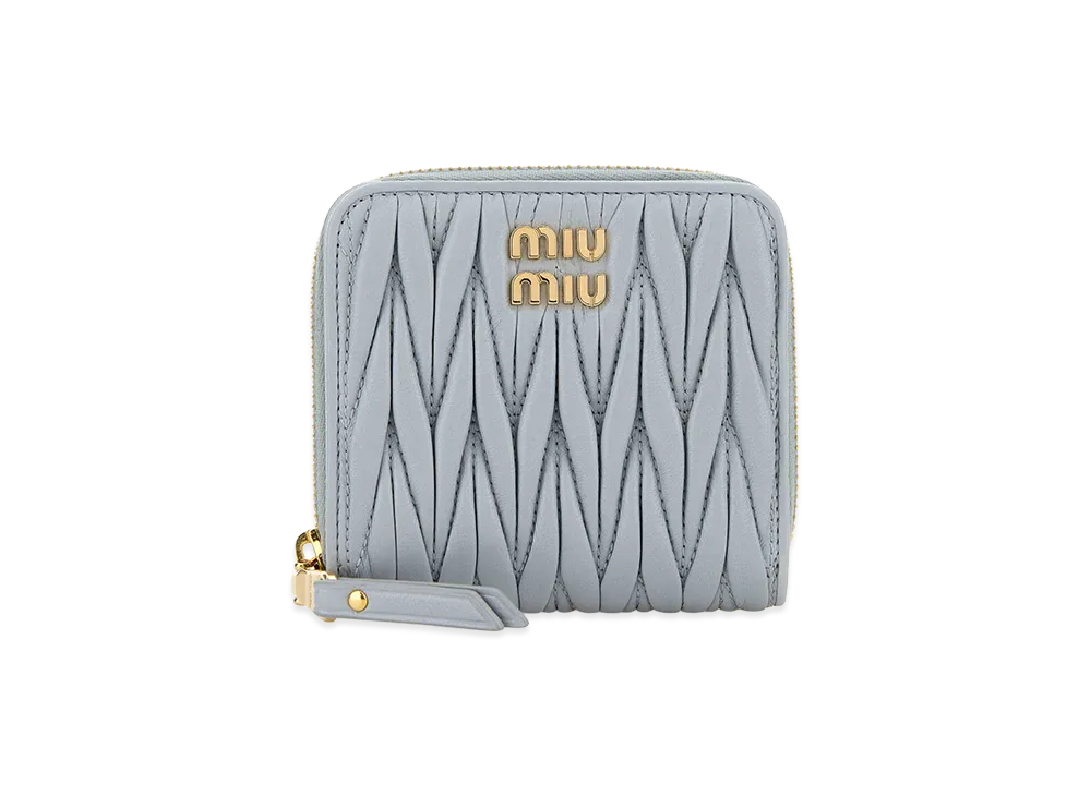 MIU MIU Women's Nappa Leather Wallet "Light Blue"