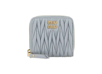 MIU MIU Women's Nappa Leather Wallet "Light Blue"