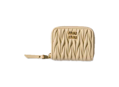 MIU MIU Matelasse Leather Coin Case "Soy Green"