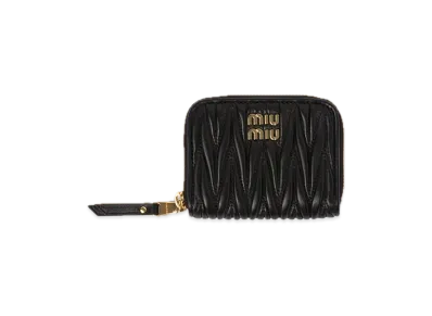 MIU MIU Matelasse Leather Coin Case "Black"