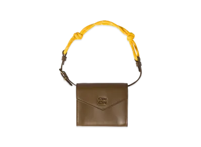 MIU MIU Leather Shoulder Wallet "Tundra Brown/Yellow"
