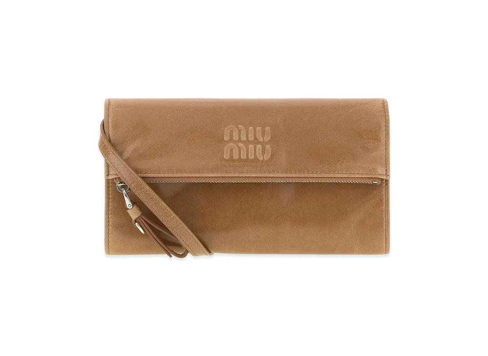 MIU MIU Women's Leather Pouch "Floral/Pink"
