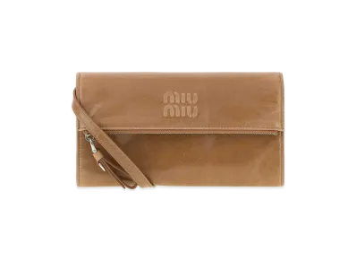MIU MIU Women's Leather Pouch "Floral/Pink"