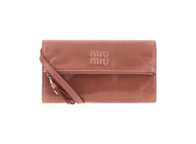 MIU MIU Women's Leather Pouch "Antiqued Pink"
