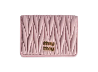 MIU MIU Matelasse Leather Wallet "Alabaster Pink"