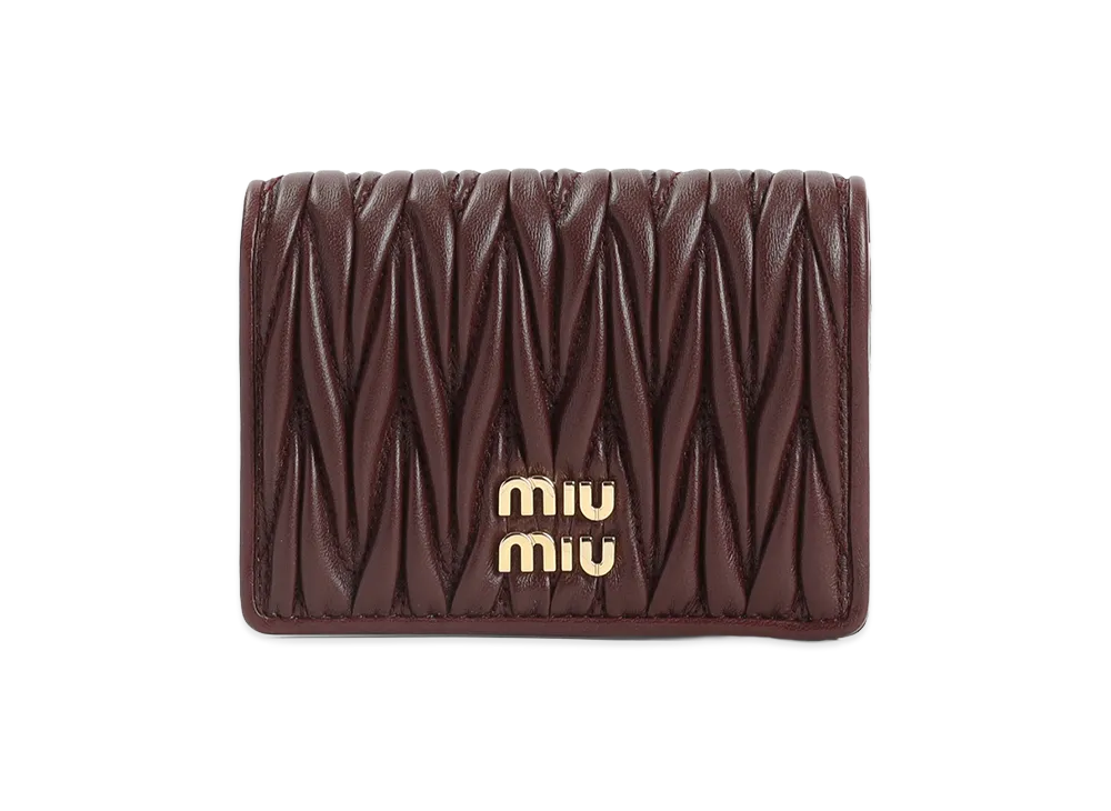 MIU MIU Women's Lamb Leather Wallet "Burgundy"