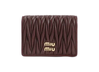 MIU MIU Women's Lamb Leather Wallet "Burgundy"