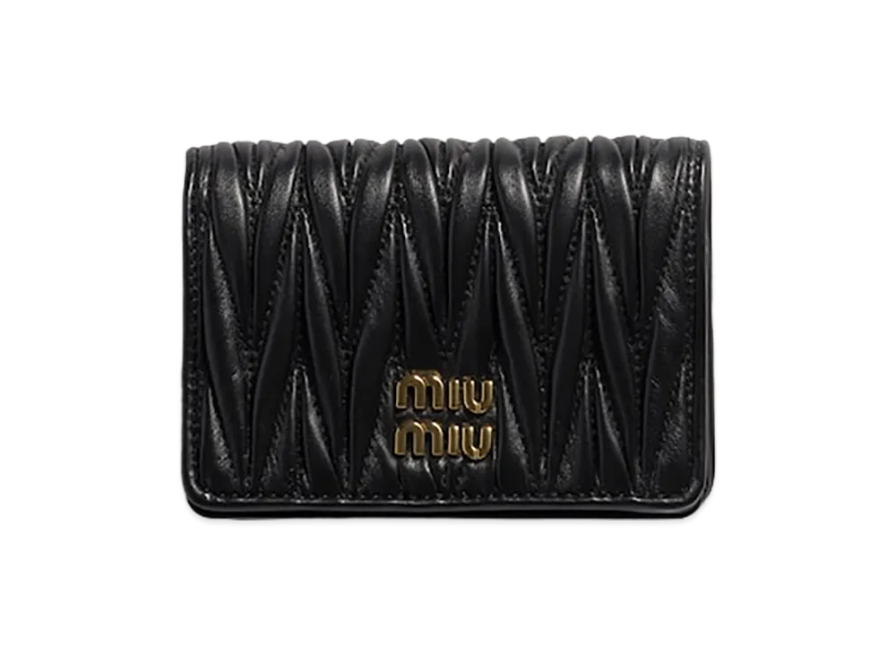MIU MIU Matelasse Leather Wallet "Black"