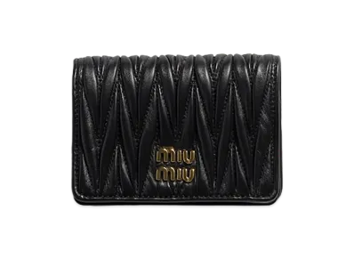 MIU MIU Matelasse Leather Wallet "Black"