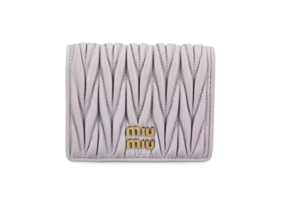 MIU MIU Nappa Leather Quilted Wallet "Purple"