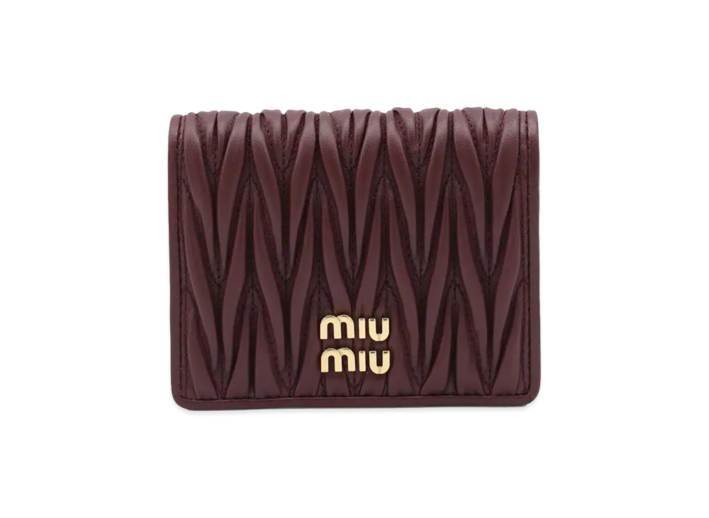MIU MIU Women's Nappa Leather Quilted Wallet "Bordeaux"