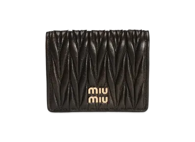 MIU MIU Women's Matelass Vintage Nappa Leather Wallet "Brown"