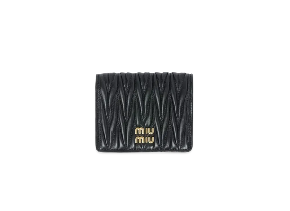 MIUMIU Small Matelasse Nappa Leather Wallet "Black"