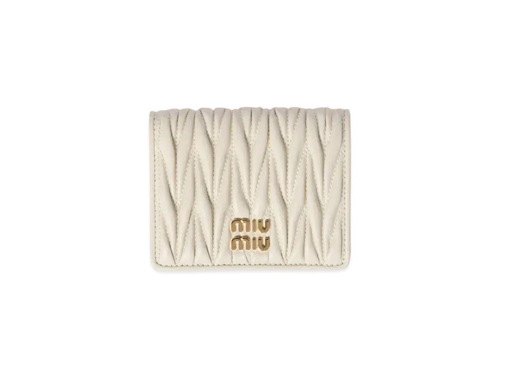 MIUMIU Small Matelasse Nappa Leather Wallet "White"