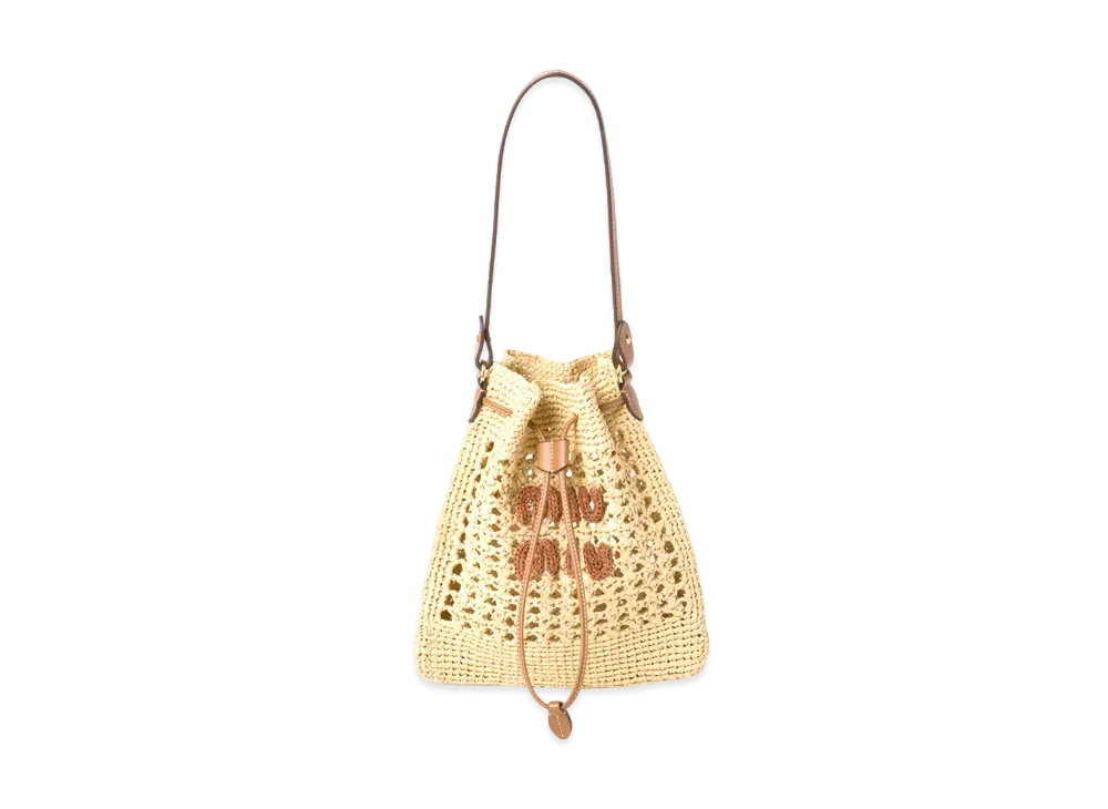 MIUMIU Woven Fabric Mini-Bag "Beige/Cognac"