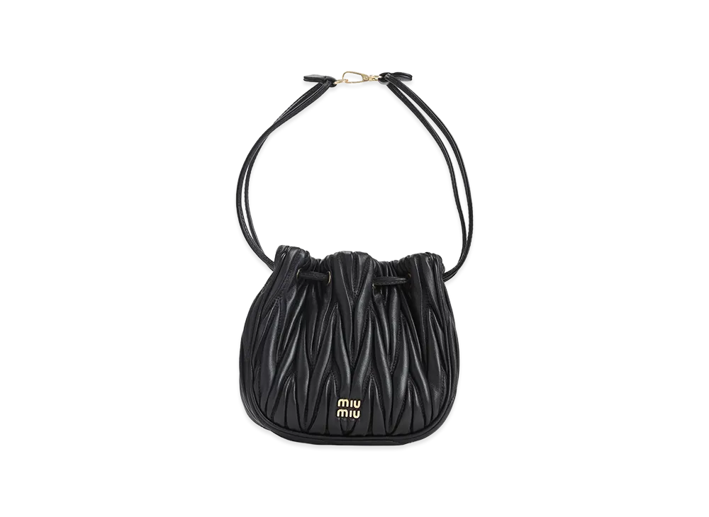 MIU MIU Women's Matelasse Nappa Leather Pouch "Black"