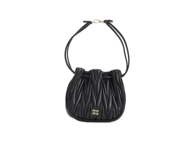 MIU MIU Women's Matelasse Nappa Leather Pouch "Black"