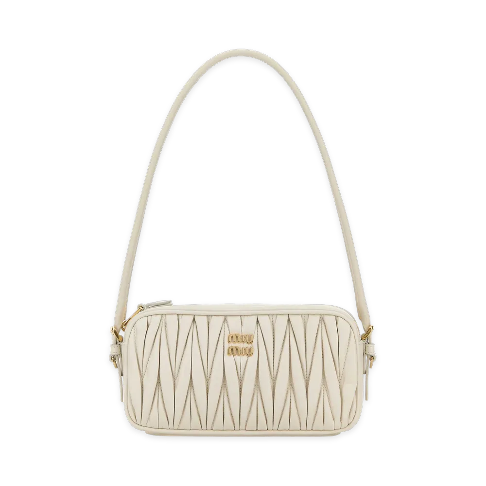 MIU MIU Women's Nappa Leather Shoulder Bag "White"