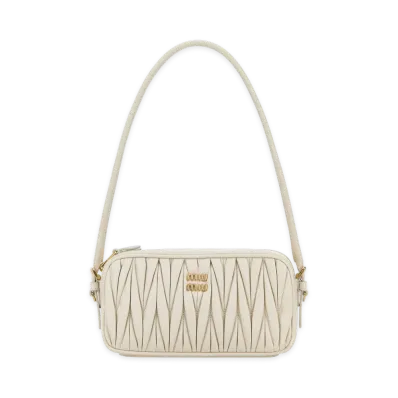 MIU MIU Women's Nappa Leather Shoulder Bag "White"