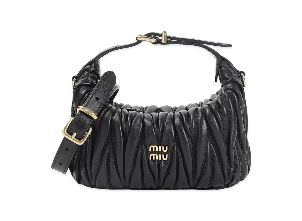 MIU MIU Women's Leather Matelasse Handbag "Black"