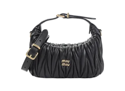 MIU MIU Women's Leather Matelasse Handbag "Black"