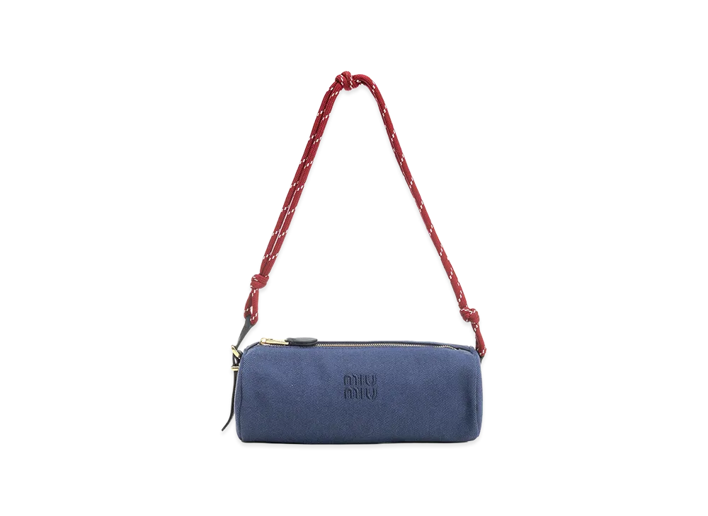 MIU MIU Women's Gabardine Shoulder Bag "Navy Blue"