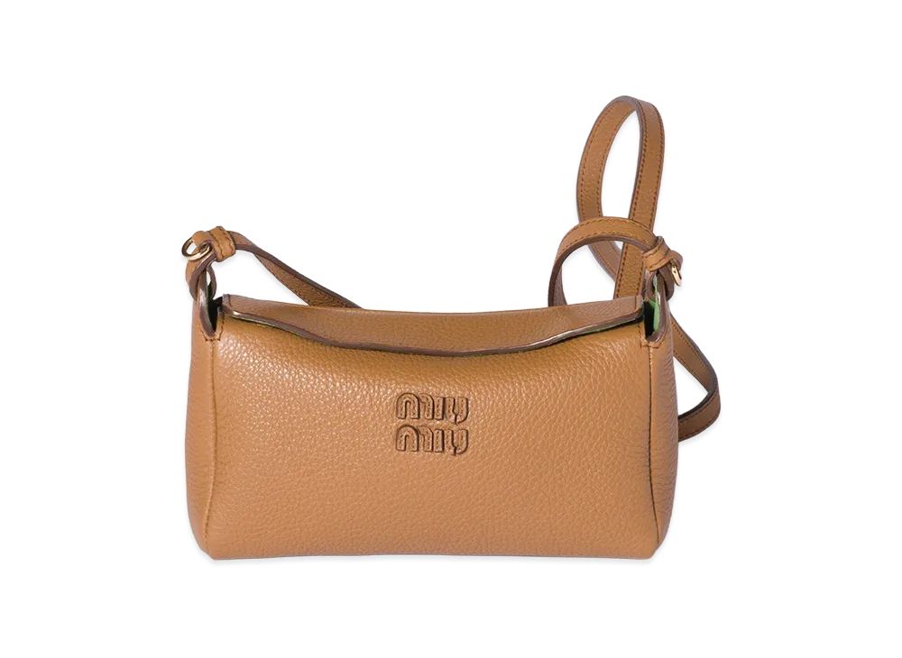 MIU MIU Leather Pouch "Caramel/Larch Green"