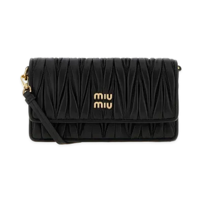 MIU MIU Women's Nappa Leather Mini Crossbody Bag "Black"