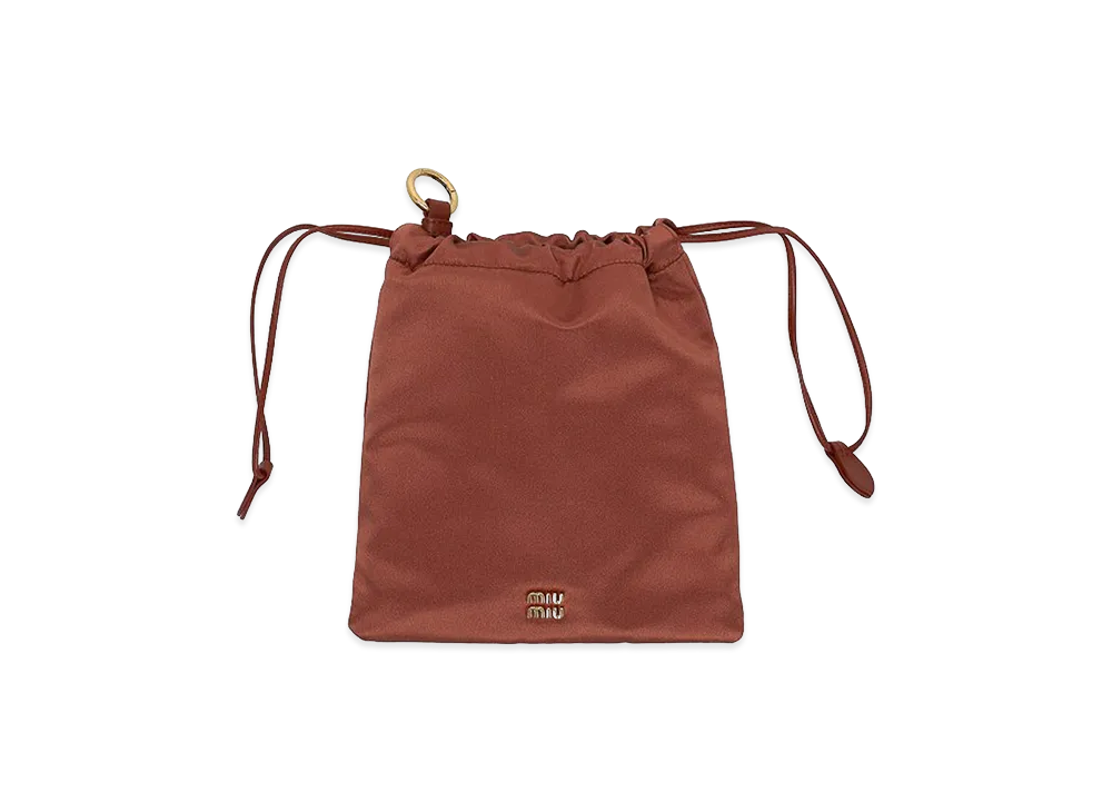 MIU MIU Women's Satin Pouch "Brown"