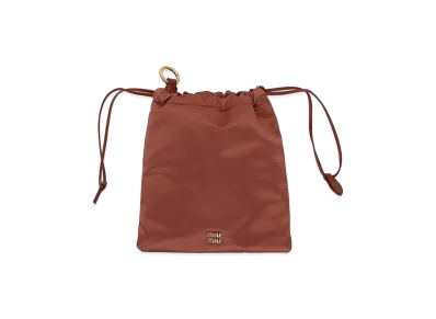MIU MIU Women's Satin Pouch "Brown"