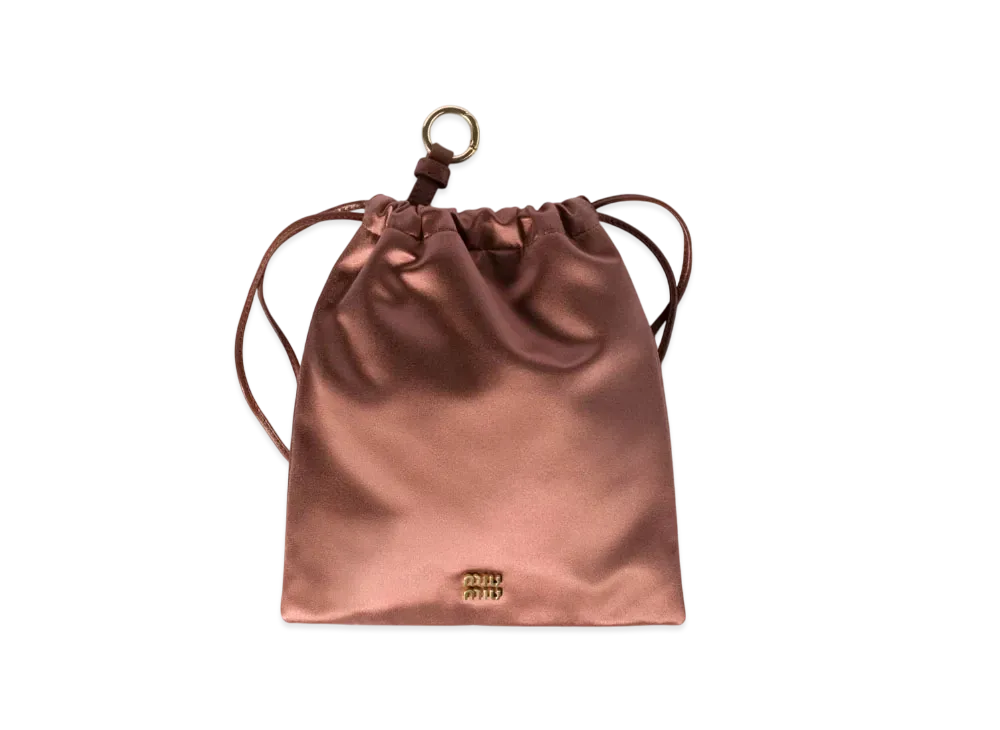 MIUMIU Satin Pouch "Dark Brown"