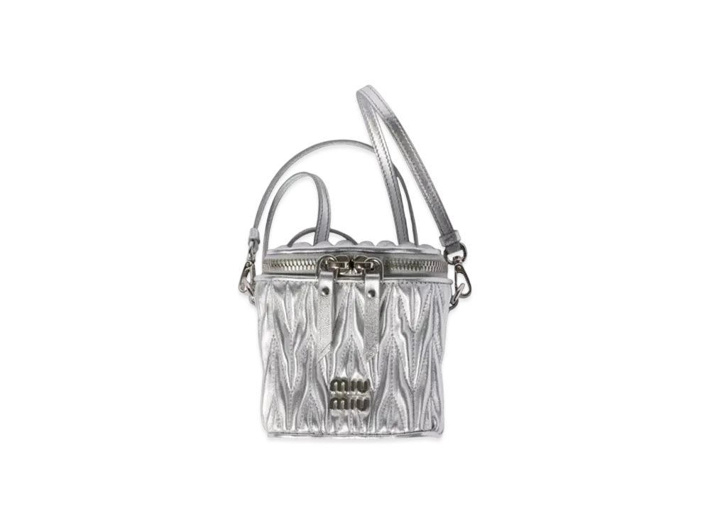 MIUMIU Matelasse Nappa Leather Micro Bag "Silver"