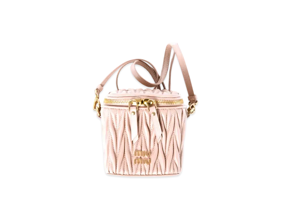 MIUMIU Matelasse Nappa Leather Micro Bag "Pink Beige"
