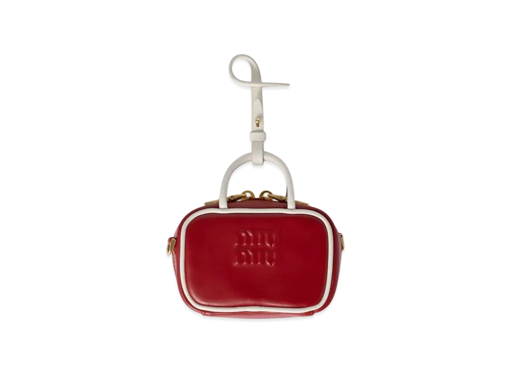 MIUMIU Beau Leather Micro-Bag "Red/White"