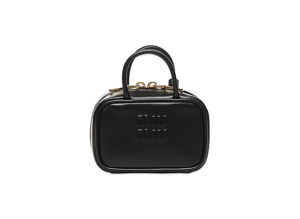 MIU MIU Women's Leather Beau Micro bag Keyring "Black"