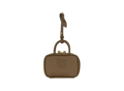 MIU MIU Women's Mud Leather Beau Keyring Necessaire "Brown"