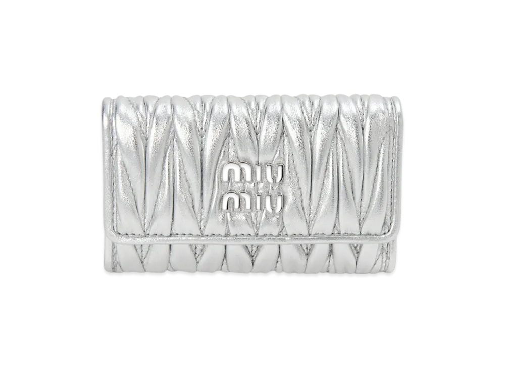 MIU MIU Key Case Matelasse "Silver"