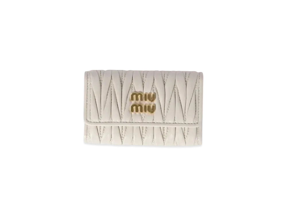 MIUMIU Matelasse Nappa Leather Key Case "White"