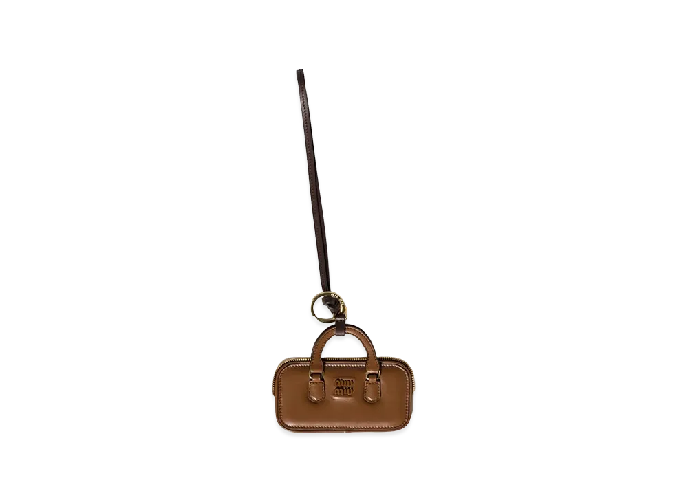 MIU MIU Women's Arcadie Leather Charm "Brown"
