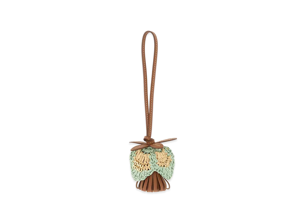 MIU MIU Women's Leather And Raffia Charm "Multicolor"