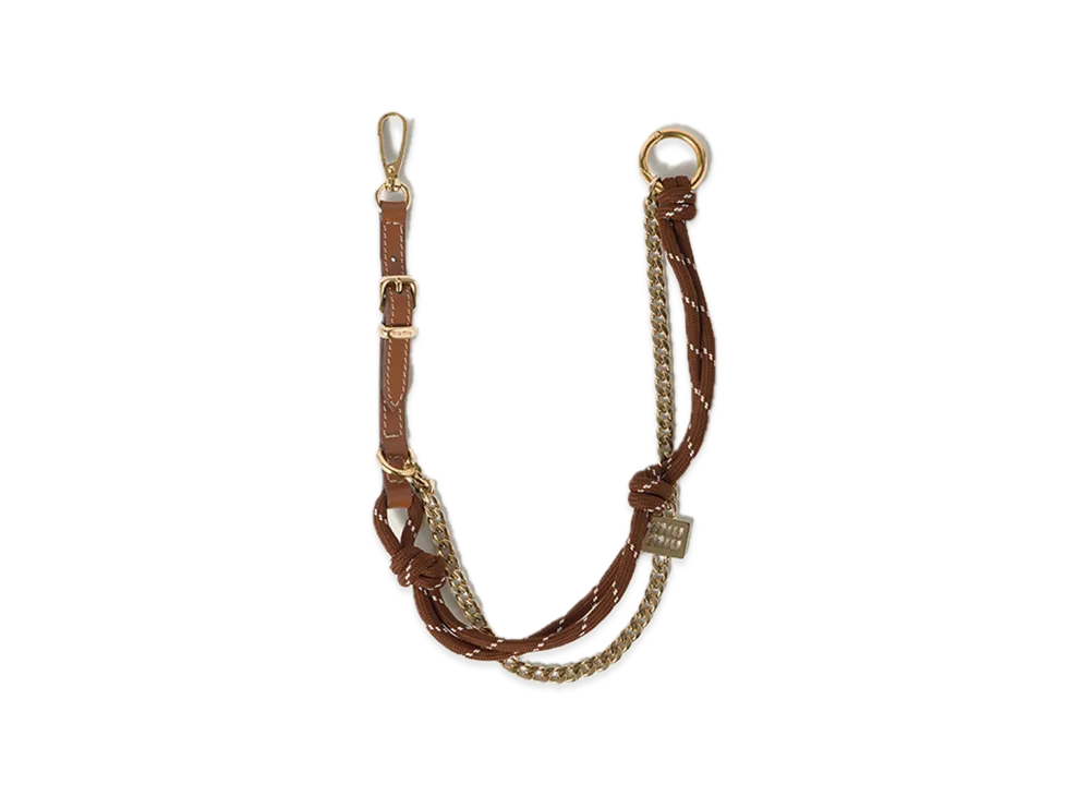 ミュウミュウ レザー/コード/メタル トリック 