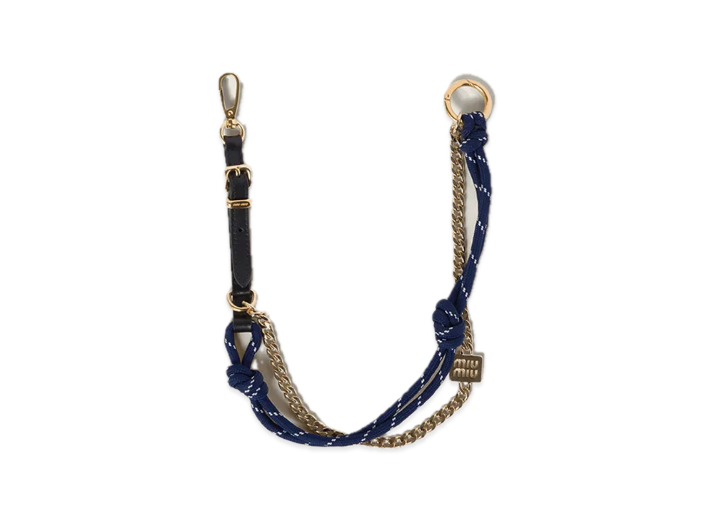 MIU MIU Leather / Cord / Metal Trick "Black/Navy"