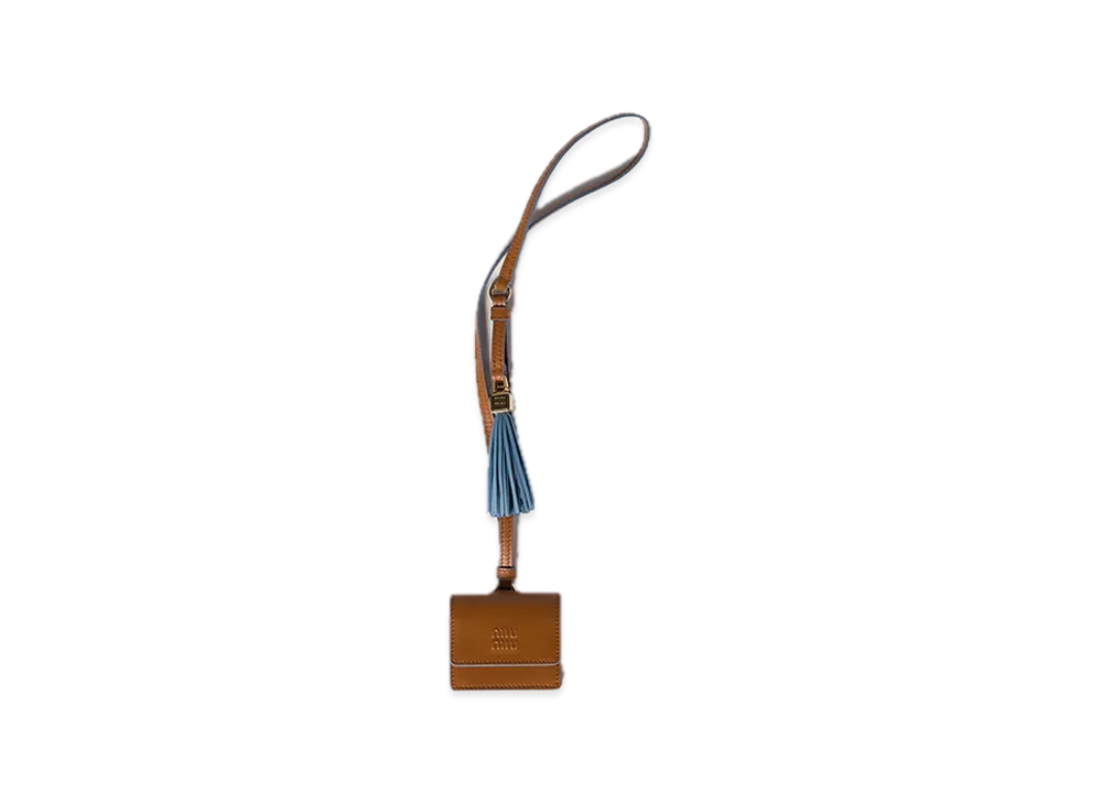 MIU MIU Leather Trick "Cognac/Light Blue"