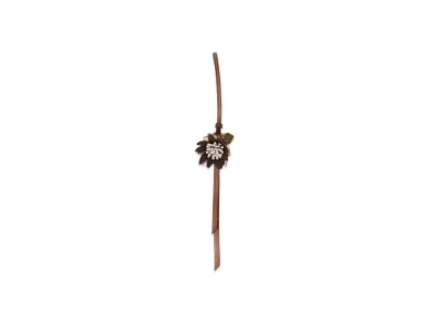 MIUMIU Trick Leather Keyring "Brown/Powder Beige"