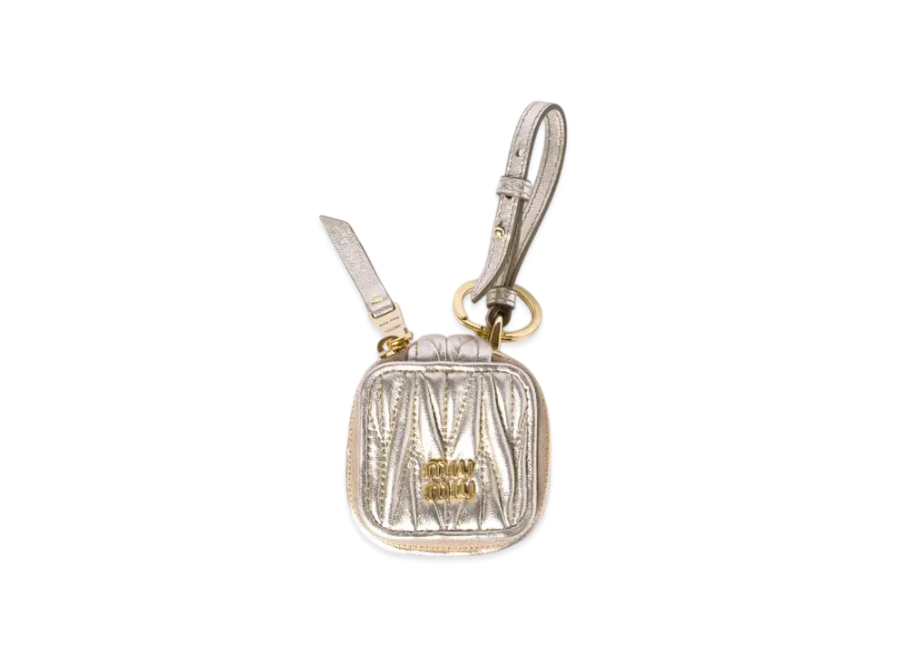 MIUMIU Trick Matelasse Nappa Leather Keyring "Gold"