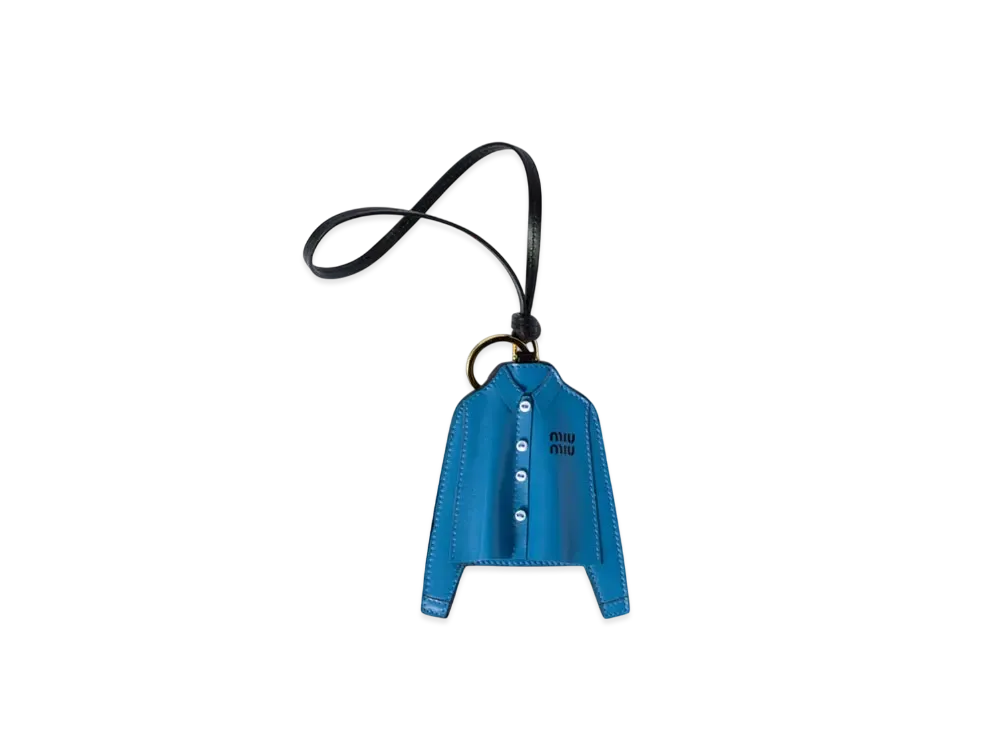 MIUMIU Leather Keychain Trick "Light Blue"