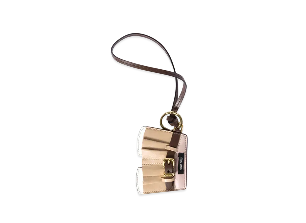 MIUMIU Leather Keychain Trick "Beige"