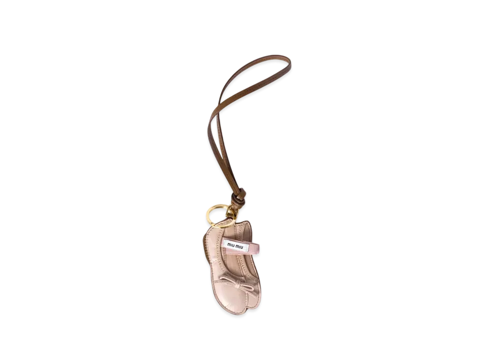 MIUMIU Miu Ballet Leather Keychain Trick "Water Lily"