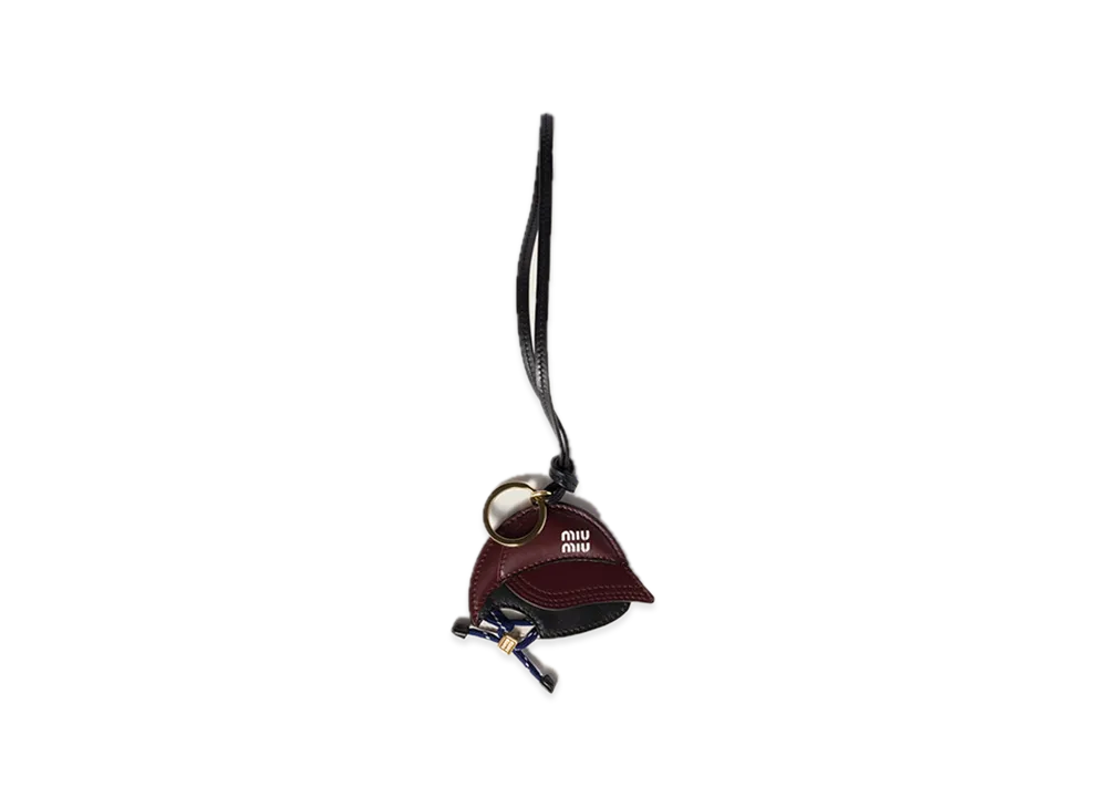 MIU MIU Leather Keyring Trick "Bordeaux"