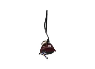 MIU MIU Leather Keyring Trick "Bordeaux"